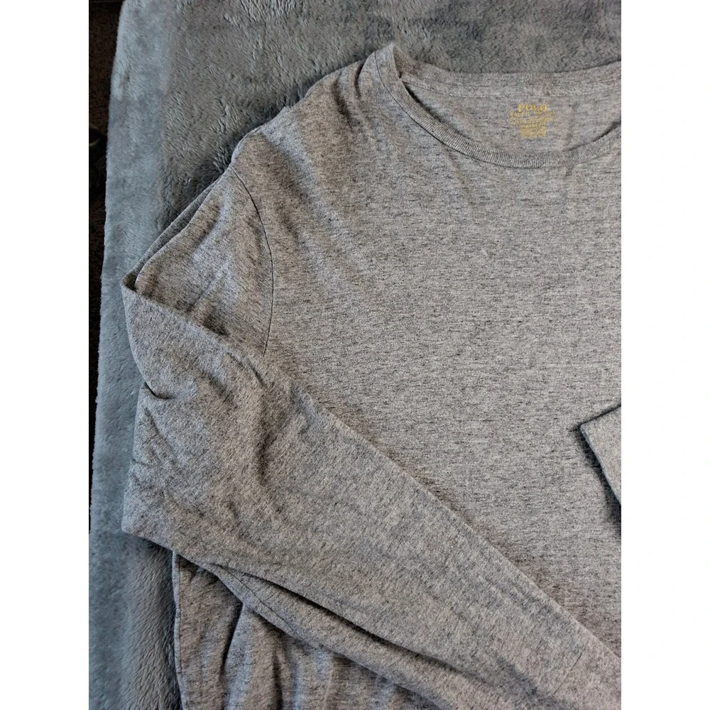 Polo Ralph Lauren Mens XL Classic Fit Long Sleeve T-Shirt Heather Gray Pony Logo